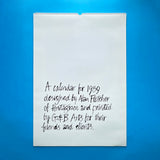 A calendar for 1989 designed by Alan Fletcher for Pentagram