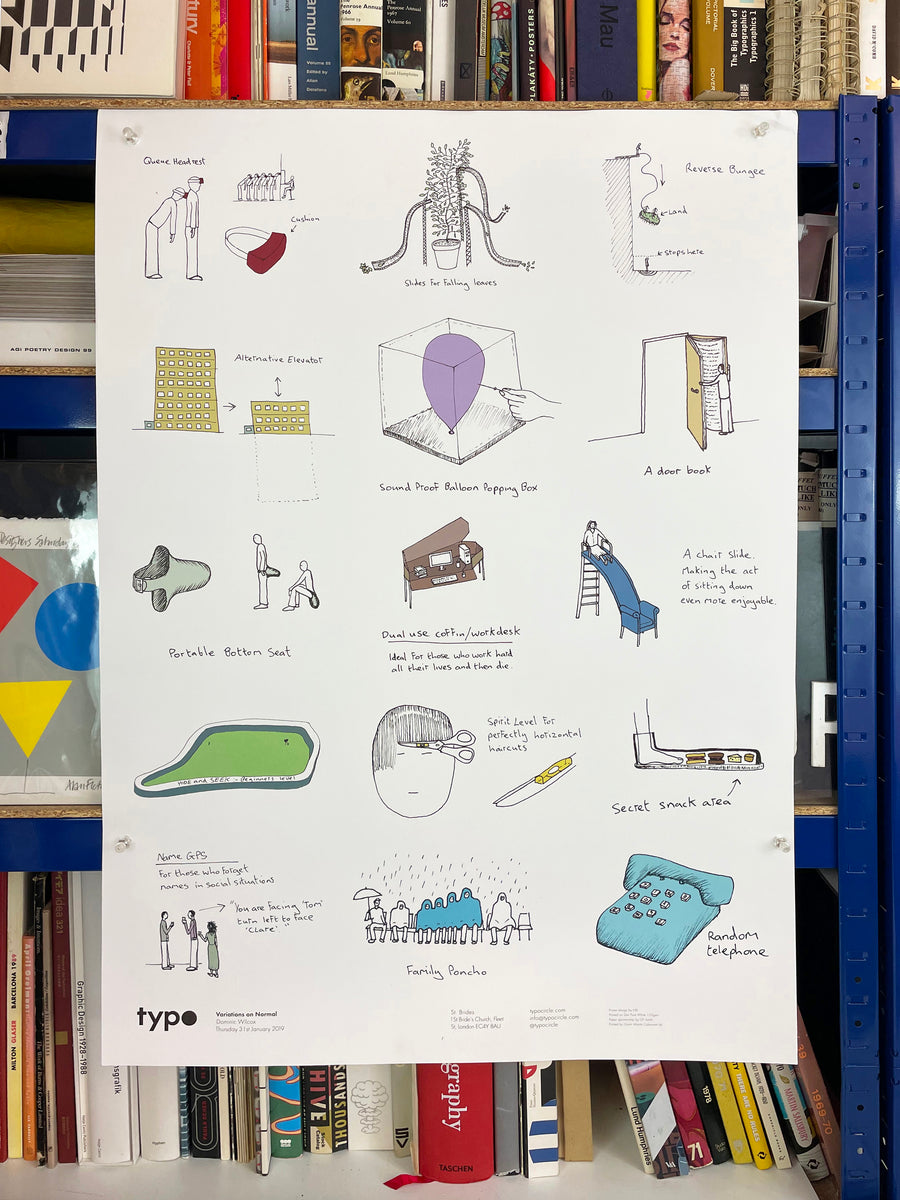 Variations on Normal: Dominic Wilcox [Lecture Poster] Typographic ...
