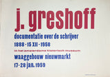 J. Greshoff retrospective [Exhibition Poster] Willem Sandberg, 1959
