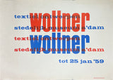Wollner textielontwerpen [Exhibition Poster] Willem Sandberg, 1959