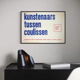 Kunstenaars tussen coulissen [Exhibition Poster] Willem Sandberg, 1957