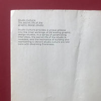 Studio Culture - Tony Brook, Adrian Shaughnessy (SIGNED)