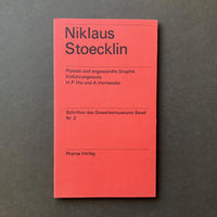 Niklaus Stoecklin: Plakate und angewandte Graphik Einführungstexte (Emil Ruder)