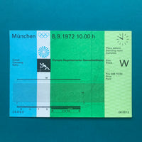 1972 Munich Olympic Canoeing Ticket 8.9.1972
