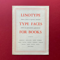 Linotype Type Faces for Books
