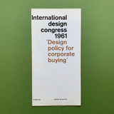 International design congress 1961, ‘Design policy for corporate buying’