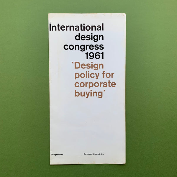 International design congress 1961, ‘Design policy for corporate buying’