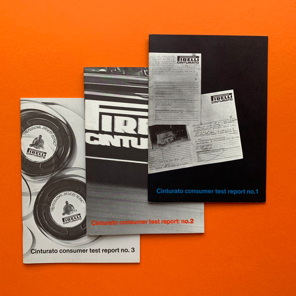 Pirelli Cinturato consumer test report Nos.1–3 (Derek Birdsall)