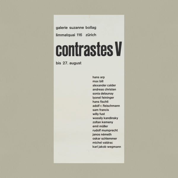 Contrastes V, Galerie Suzanne Bollag, 1963