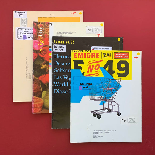 Emigre Magazine. Type and font foundry specimen books. 1999