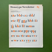 Monotype Newsletter No.85, May 1969, first edition vintage monotype book for sale at The Print Arkive. Buy and sell your old design books.