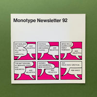 Monotype Newsletter No.92, July 1972, first edition vintage monotype book for sale at The Print Arkive. Buy and sell your old design books.