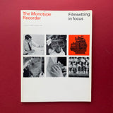 The Monotype Recorder: Filmsetting in focus Vol 43,1965, first edition vintage monotype book for sale at The Print Arkive. Buy and sell your old design books.