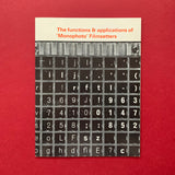 The Functions & Applications of ‘Monophoto’ Filmsetters, 1970 first edition, vintage monotype book for sale at The Print Arkive. Buy and sell your old design books.