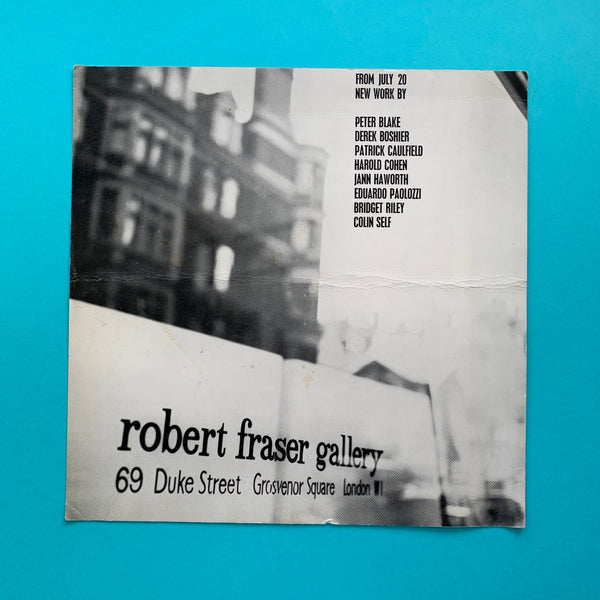 From July 20 New Work By Peter Blake, Derek Boshier, Patrick Caulfield… Exhibition mailer for sale.