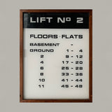 Salvaged 1960s tower block signage. Buy and sell vintage design posters with The Print Arkive.