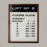 Salvaged 1960s tower block signage. Buy and sell vintage design posters with The Print Arkive.