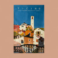 TICINO - Suisse - Southern - Switzerland - Schweiz. Daniele Buzzi poster. 1943. Buy and sell design posters with The Print Arkive.