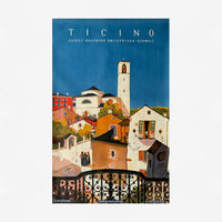TICINO - Suisse - Southern - Switzerland - Schweiz. Daniele Buzzi poster. 1943. Buy and sell design posters with The Print Arkive. 