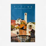 TICINO - Suisse - Southern - Switzerland - Schweiz. Daniele Buzzi poster. 1943. Buy and sell design posters with The Print Arkive. 
