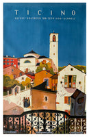 TICINO - Suisse - Southern - Switzerland - Schweiz. Daniele Buzzi poster. 1943. Buy and sell design posters with The Print Arkive. 