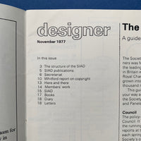 Designer, November 1977 (Society of Industrial Artists & Designers)