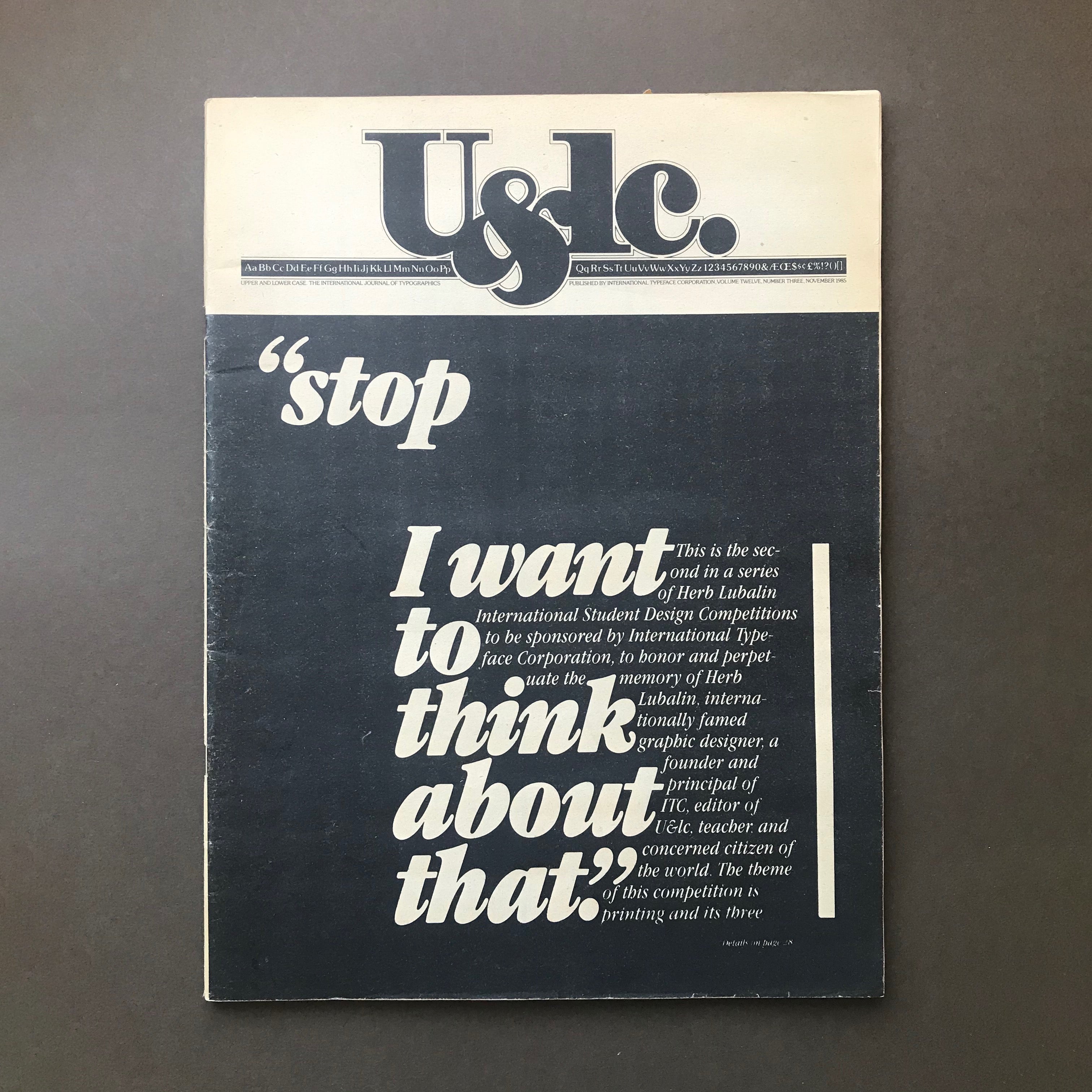 U&lc. International Journal of Typographics. Vol 12, No 3